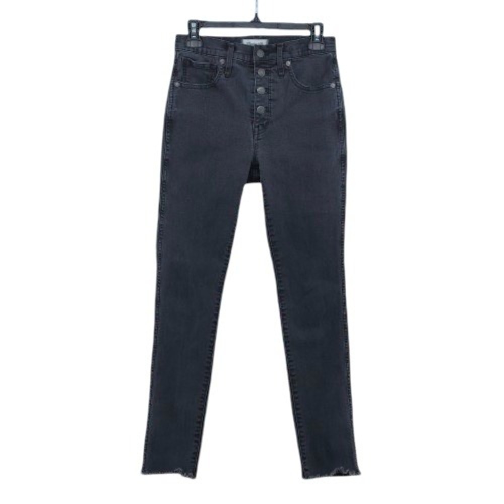 Madewell Skinny Mid Rise Button Fly Raw Hem Jeans Womens 27
